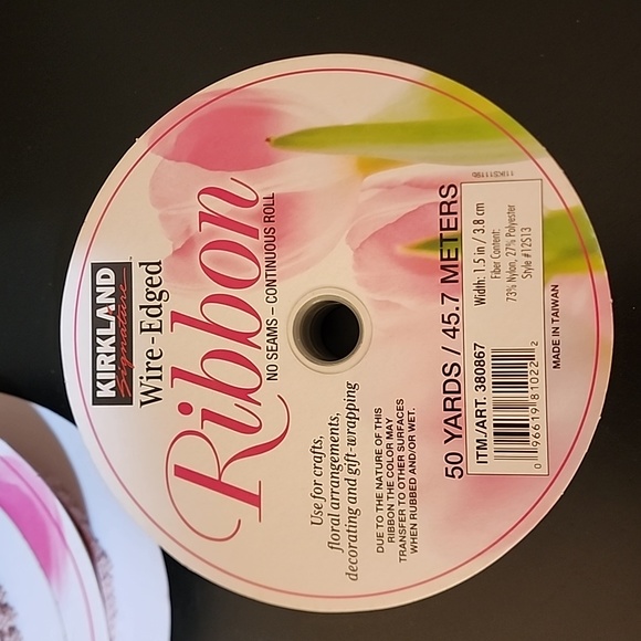 3 Rolls Kirkland Signature Wire-Edged Ribbon, Approx 125 yards total - Picture 6 of 7